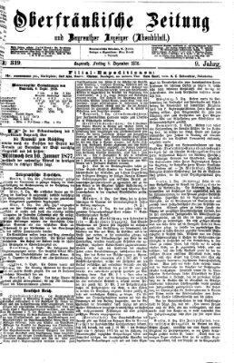 Oberfränkische Zeitung und Bayreuther Anzeiger (Bayreuther Anzeiger) Freitag 8. Dezember 1876