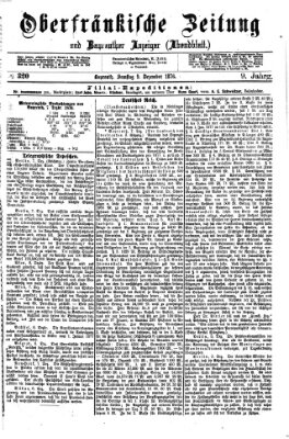 Oberfränkische Zeitung und Bayreuther Anzeiger (Bayreuther Anzeiger) Samstag 9. Dezember 1876