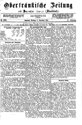 Oberfränkische Zeitung und Bayreuther Anzeiger (Bayreuther Anzeiger) Montag 18. Dezember 1876