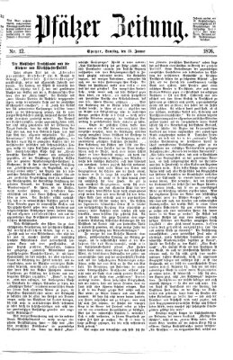 Pfälzer Zeitung Samstag 15. Januar 1876