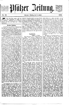 Pfälzer Zeitung Dienstag 25. Januar 1876