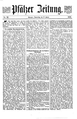 Pfälzer Zeitung Donnerstag 27. Januar 1876