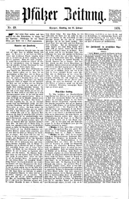 Pfälzer Zeitung Samstag 26. Februar 1876