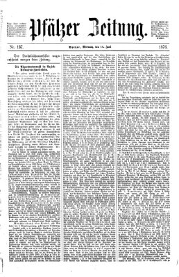 Pfälzer Zeitung Mittwoch 14. Juni 1876