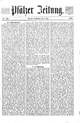 Pfälzer Zeitung Donnerstag 29. Juni 1876