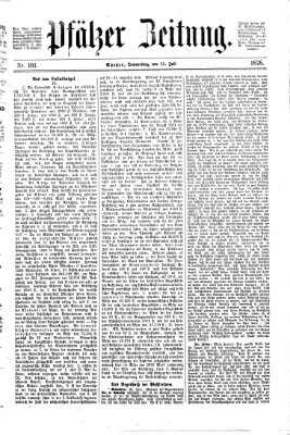 Pfälzer Zeitung Donnerstag 13. Juli 1876