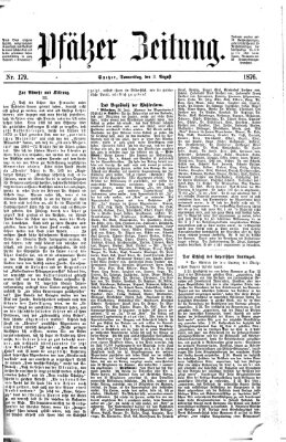 Pfälzer Zeitung Donnerstag 3. August 1876