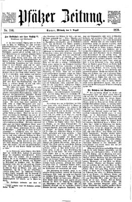 Pfälzer Zeitung Mittwoch 9. August 1876