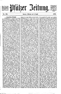 Pfälzer Zeitung Mittwoch 23. August 1876