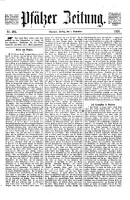 Pfälzer Zeitung Freitag 1. September 1876