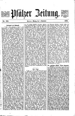 Pfälzer Zeitung Montag 4. September 1876