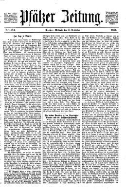 Pfälzer Zeitung Mittwoch 13. September 1876