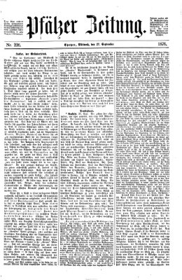 Pfälzer Zeitung Mittwoch 27. September 1876