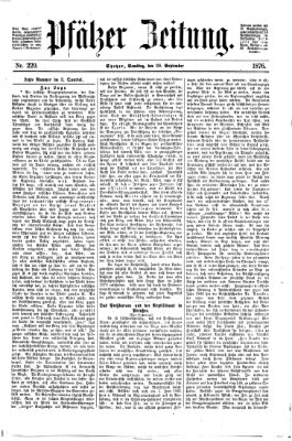 Pfälzer Zeitung Samstag 30. September 1876