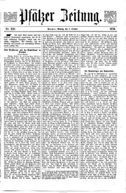 Pfälzer Zeitung Montag 2. Oktober 1876