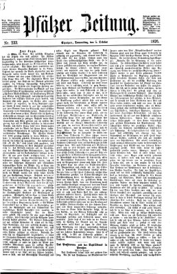 Pfälzer Zeitung Donnerstag 5. Oktober 1876