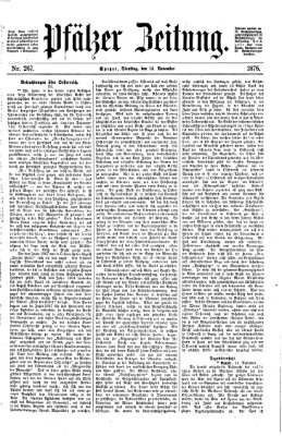 Pfälzer Zeitung Dienstag 14. November 1876