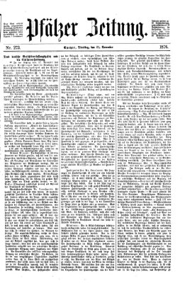 Pfälzer Zeitung Dienstag 21. November 1876