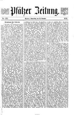 Pfälzer Zeitung Donnerstag 23. November 1876