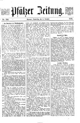 Pfälzer Zeitung Donnerstag 14. Dezember 1876