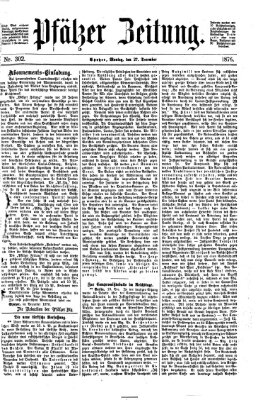 Pfälzer Zeitung Mittwoch 27. Dezember 1876