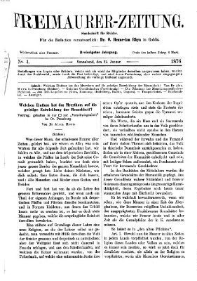 Freimaurer-Zeitung Samstag 22. Januar 1876