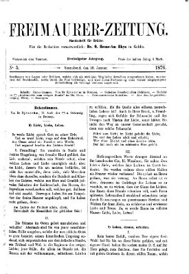 Freimaurer-Zeitung Samstag 29. Januar 1876