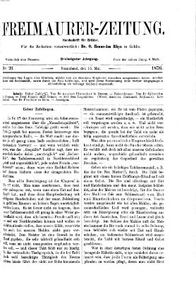 Freimaurer-Zeitung Samstag 13. Mai 1876