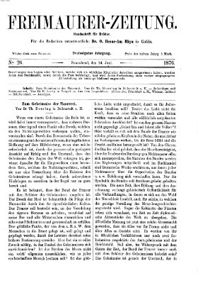 Freimaurer-Zeitung Samstag 24. Juni 1876