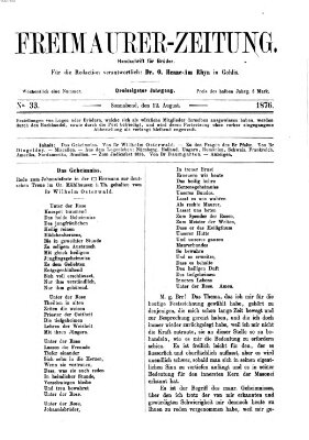 Freimaurer-Zeitung Samstag 12. August 1876