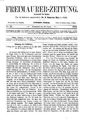 Freimaurer-Zeitung Samstag 26. August 1876