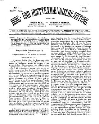 Berg- und hüttenmännische Zeitung Freitag 7. Januar 1876