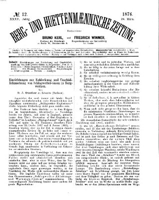 Berg- und hüttenmännische Zeitung Freitag 24. März 1876