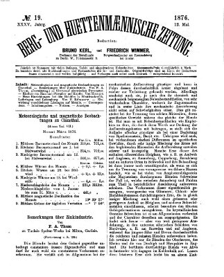 Berg- und hüttenmännische Zeitung Freitag 12. Mai 1876