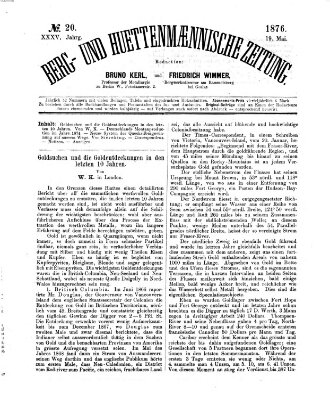 Berg- und hüttenmännische Zeitung Freitag 19. Mai 1876