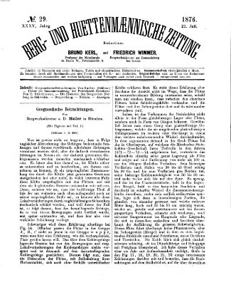 Berg- und hüttenmännische Zeitung Freitag 21. Juli 1876