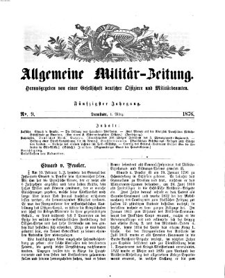 Allgemeine Militär-Zeitung Mittwoch 1. März 1876