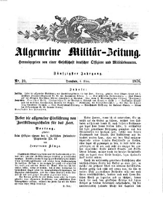 Allgemeine Militär-Zeitung Mittwoch 8. März 1876