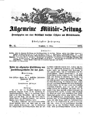 Allgemeine Militär-Zeitung Mittwoch 15. März 1876