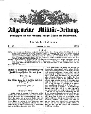 Allgemeine Militär-Zeitung Mittwoch 29. März 1876