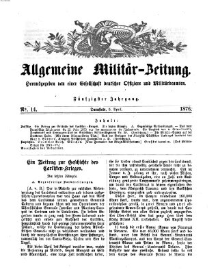 Allgemeine Militär-Zeitung Mittwoch 5. April 1876