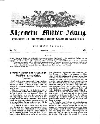 Allgemeine Militär-Zeitung Mittwoch 7. Juni 1876