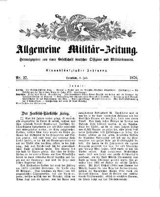 Allgemeine Militär-Zeitung Samstag 8. Juli 1876