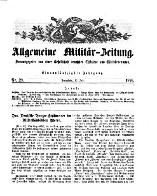 Allgemeine Militär-Zeitung Samstag 22. Juli 1876