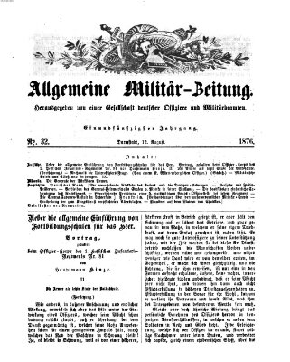 Allgemeine Militär-Zeitung Samstag 12. August 1876