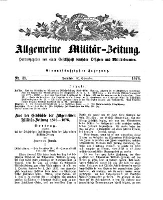 Allgemeine Militär-Zeitung Samstag 30. September 1876