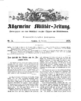 Allgemeine Militär-Zeitung Samstag 23. Dezember 1876