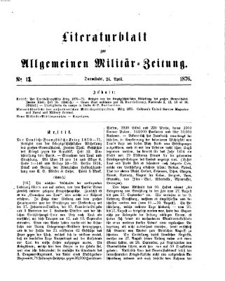 Allgemeine Militär-Zeitung Mittwoch 3. Mai 1876