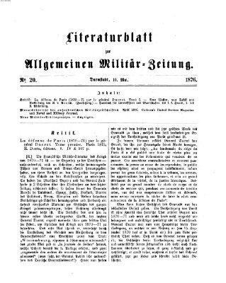 Allgemeine Militär-Zeitung Mittwoch 17. Mai 1876