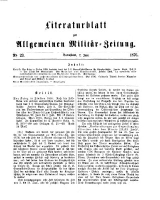 Allgemeine Militär-Zeitung Mittwoch 7. Juni 1876